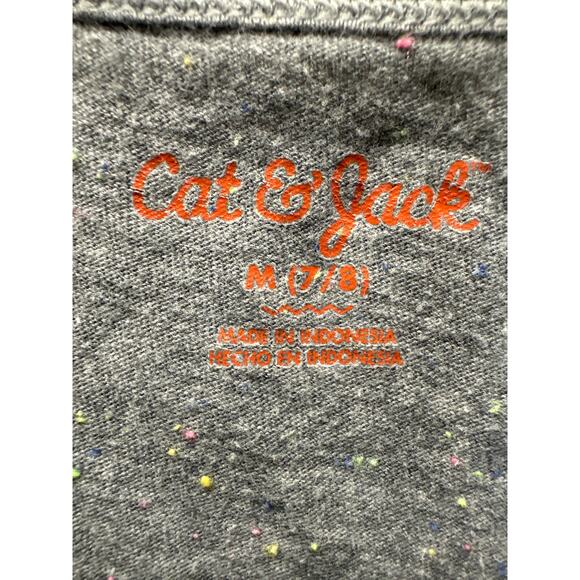 Cat & Jack Girls Long Sleeve Shirt Size 7/8 Gray Violet Colorful Speck Heather - Picture 5 of 9